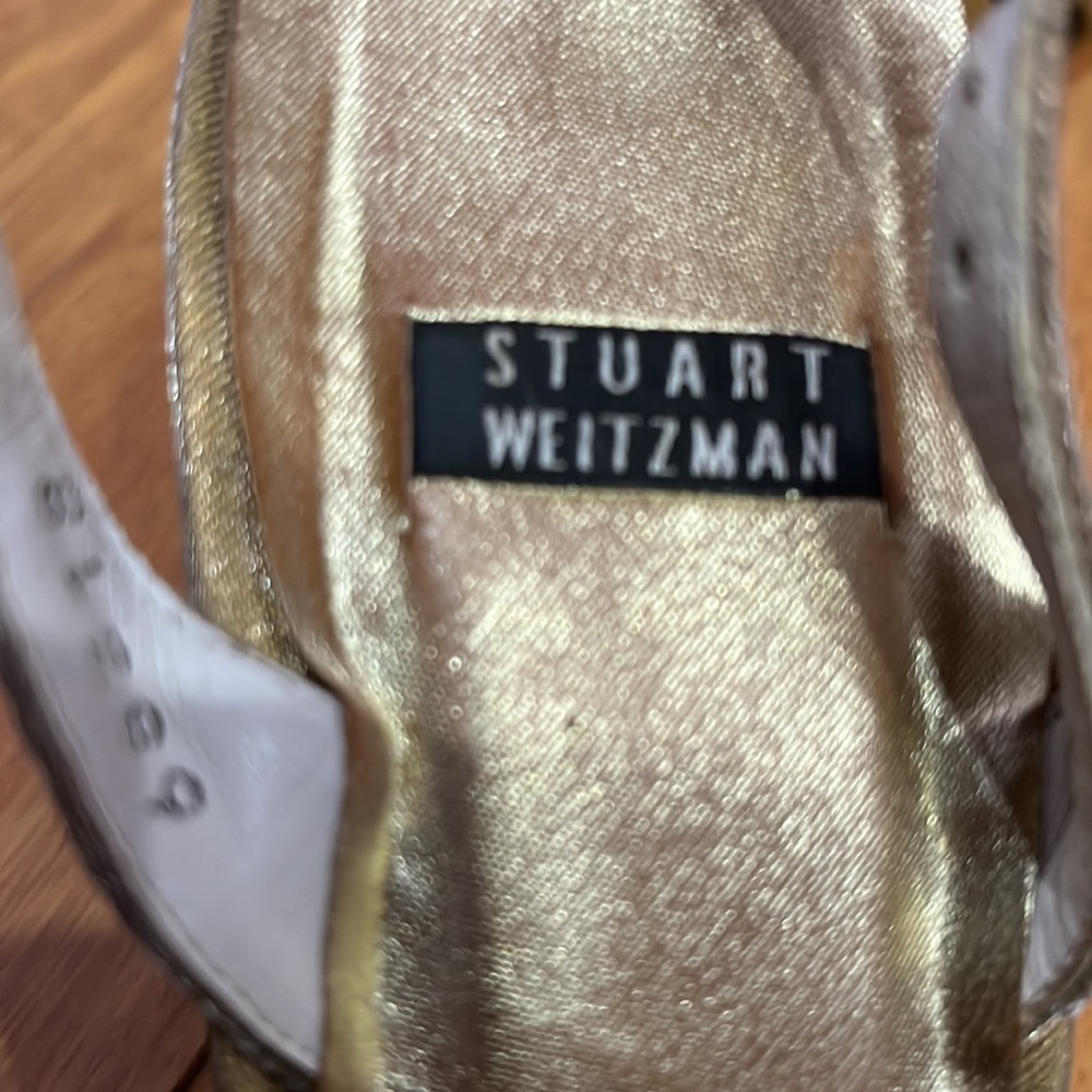 Authentic Stuart Weitzman Gold Heels - image 3